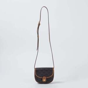 Celine Besas Claire Triomphe Canvas Calfskin Shoulder Bag